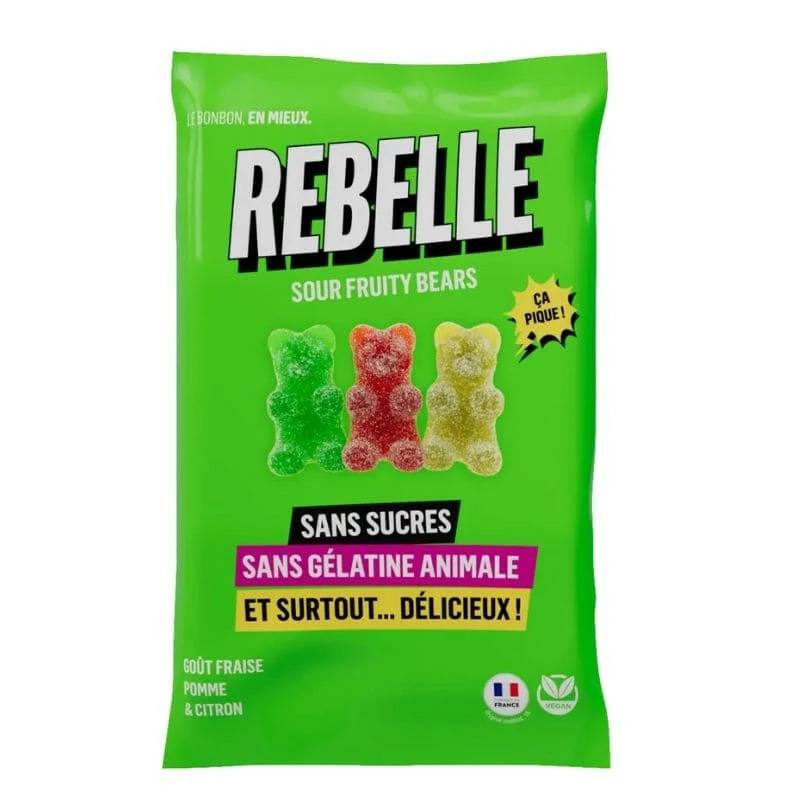 Rebelle - Sour Fruity Bears 50g Apple Lemon Strawberry