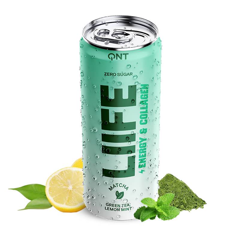 QNT - Energy & Collagen Matcha 250ml Green Tea Lemon Mint